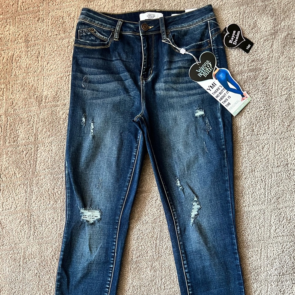 YMI Distressed High-Rise Skinny Jeans